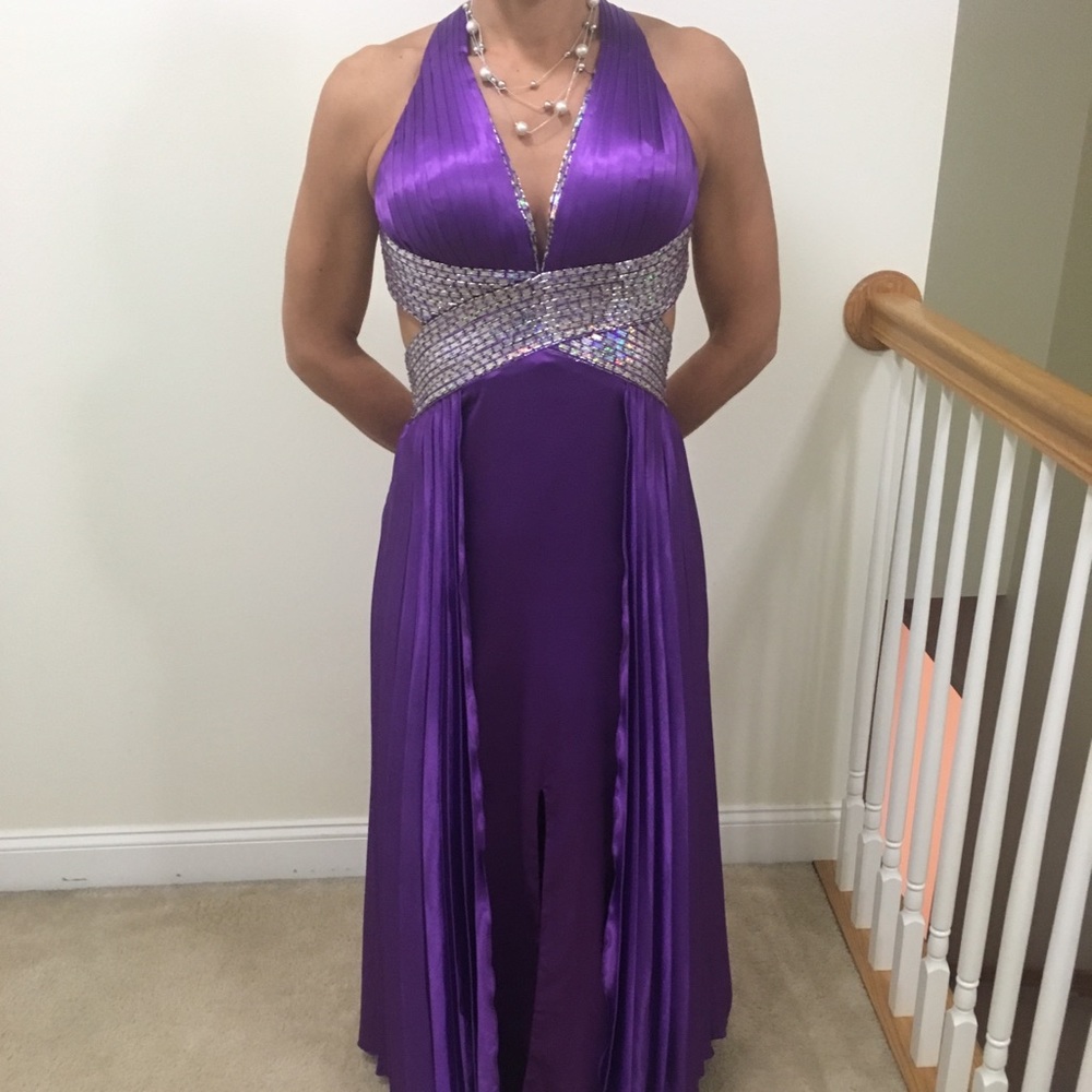 Purple embellished dress